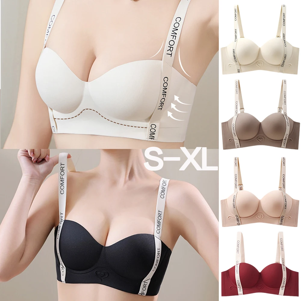 

Sexy Underwear For Women Small Breasts Gathered Up Seamless Bras Invisible Brassiere Nonwire Simple Comfortable Lingerie Top