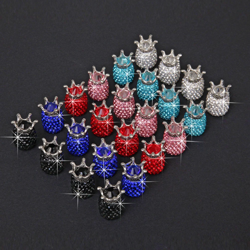 

4Pcs Diamond Car Tires Cover High-Quality Never Rust Thread Stable Tire Valve Cap Secure Fit for Automobile Wheel Stem