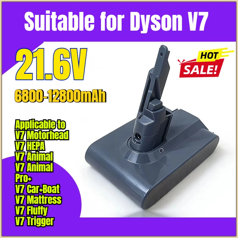 

Suitable for Dyson V7 series vacuum cleaner battery 21.6V 12800mAh compatible with SV11Motorhead Pro rechargeable battery