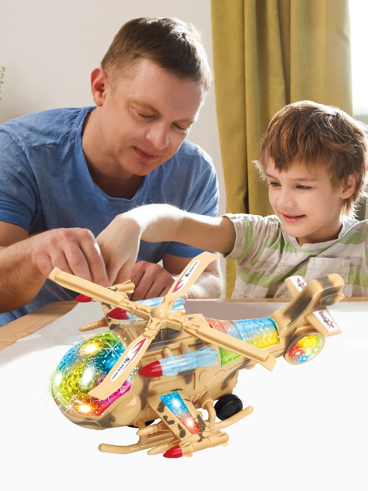 Hélice de avión eléctrico para niños, helicóptero de aviación, Avión de simulación de plástico, juguetes luminosos de música divertida, modelo, regalo de cumpleaños para niños