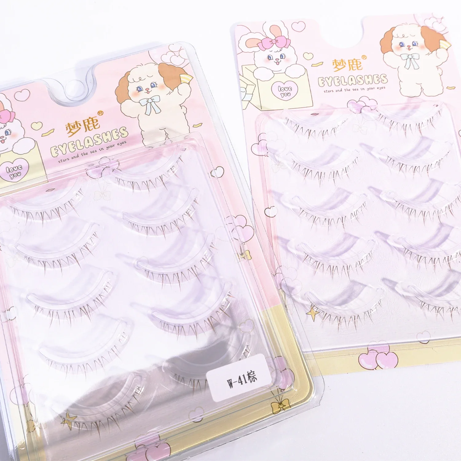 Klare Band-Manga-Unterwimpern, 3–7 mm, braun, schwarz, unter Wimpern, weich, natürlich, kurzer Stil, Nachahmung von Handbemalung, künstliche Wimpern