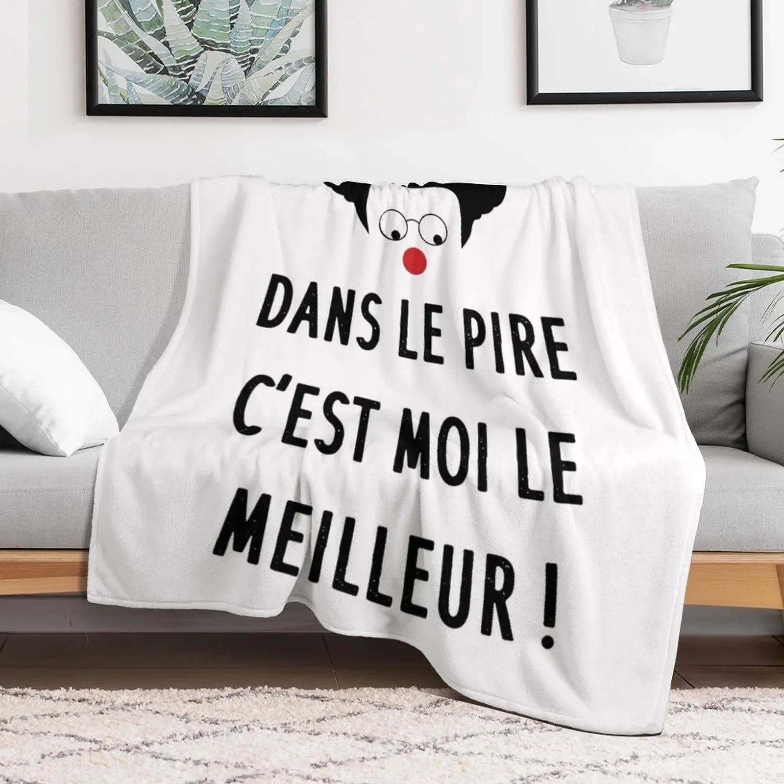 Coluche - At worst, I'm the best! Comic humor quote Throw Blanket Thin warm winter Blankets