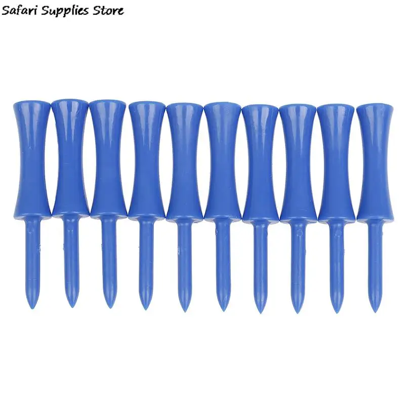 50Pcs/lot Plastic Golf Tees 68mm Durable Rubber Cushion Top Golf Tee Blue Color