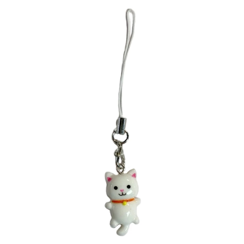 E0BF  Cell phone keychain Cat Pendant Phone Lanyard Anti Lost  Doll Keyring Jewelry Y2K Handbag Backpack Cat key ring