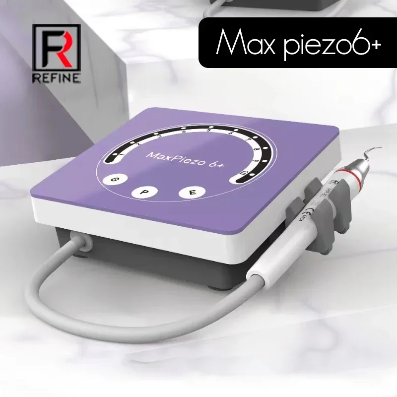 

Refine Max Piezo6+ Portable Ultrasonic Dental Scaler LED Handpiece Removes Calculus Buildup Stain Brighter Teeth Without Heat