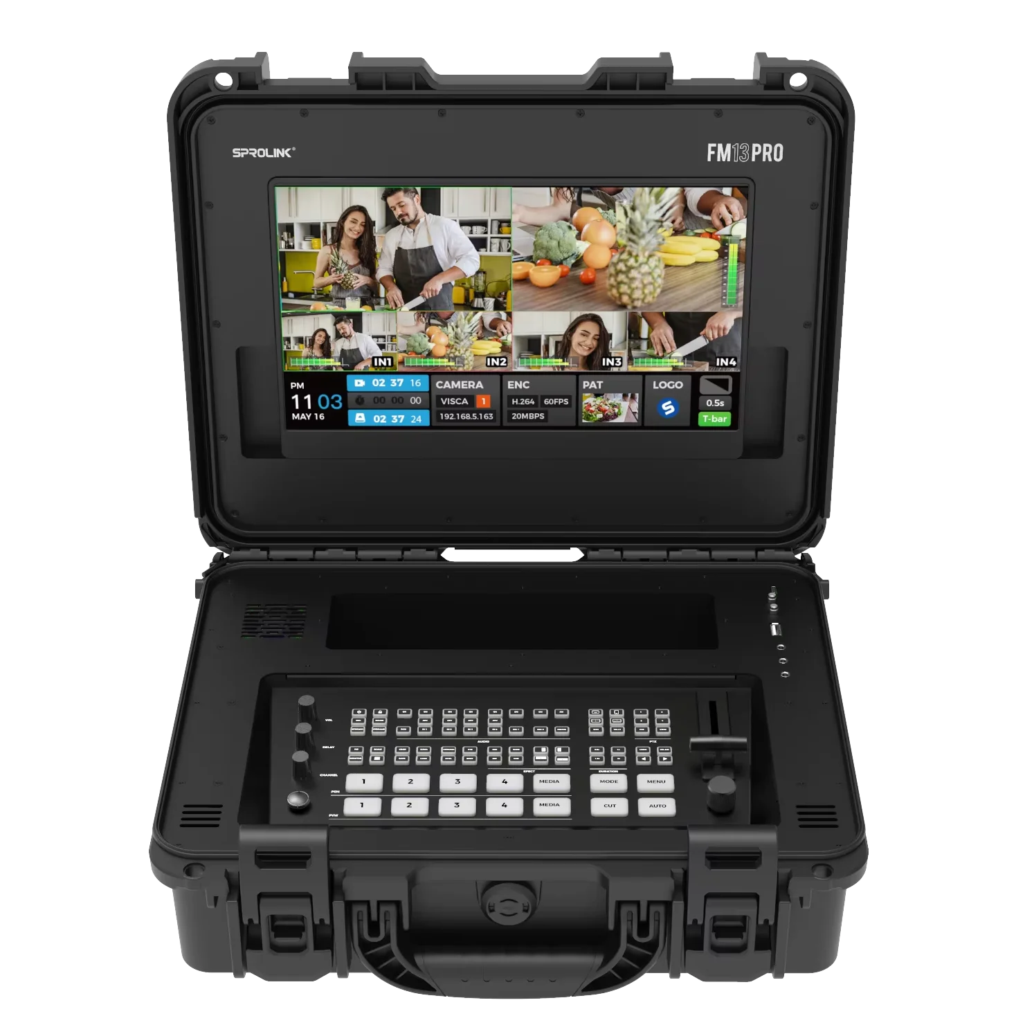 Fm13pro Fm13 Pro All in One Live Streaming Switcher Supports Type-c Hd-mi- Input Output Multi Camera Video Mixer Switch