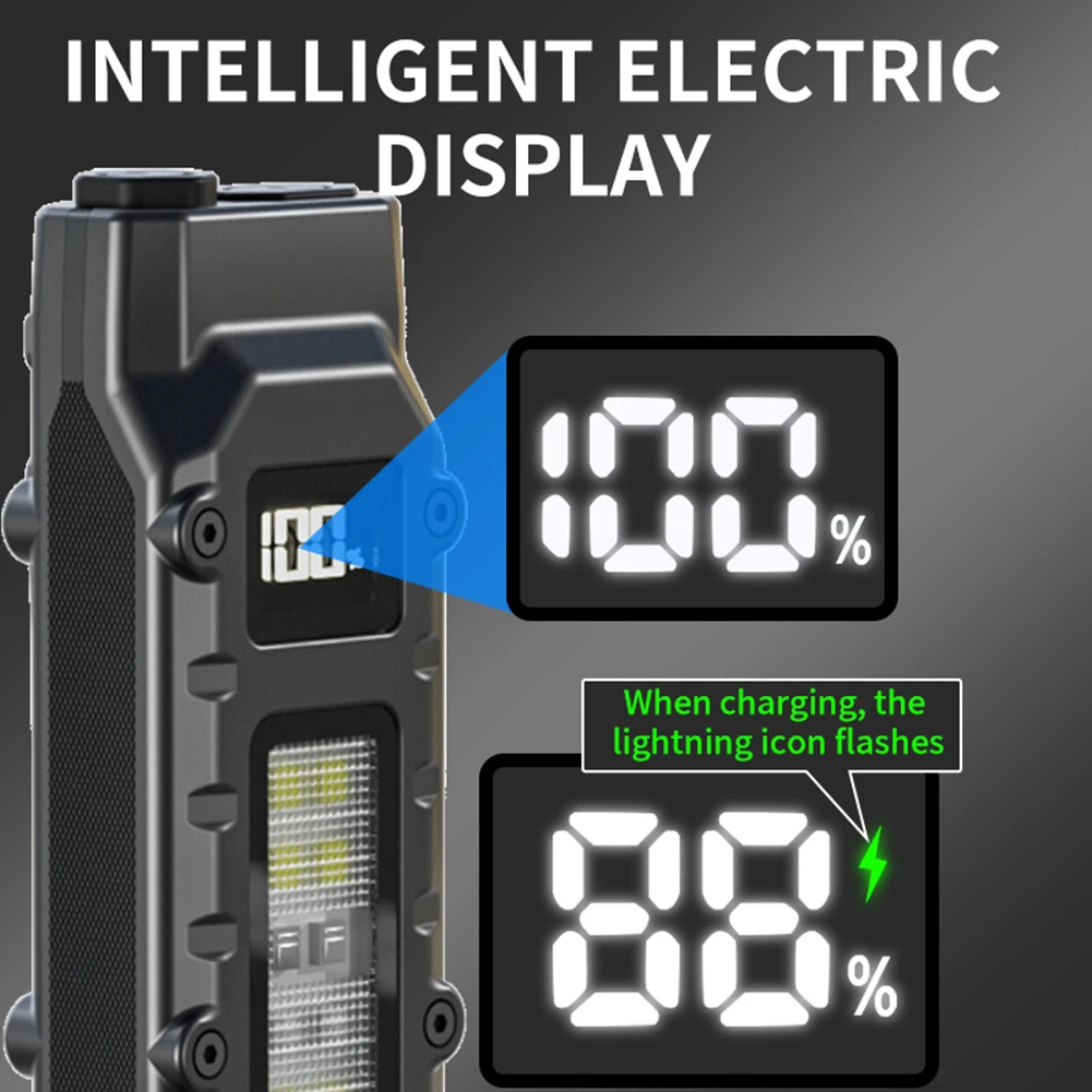 مصباح يدوي محمول 1200 لومن USB مصباح يدوي تكتيكي قابل لإعادة الشحن IPX44 مقاوم للماء في الهواء الطلق ضوء الطوارئ