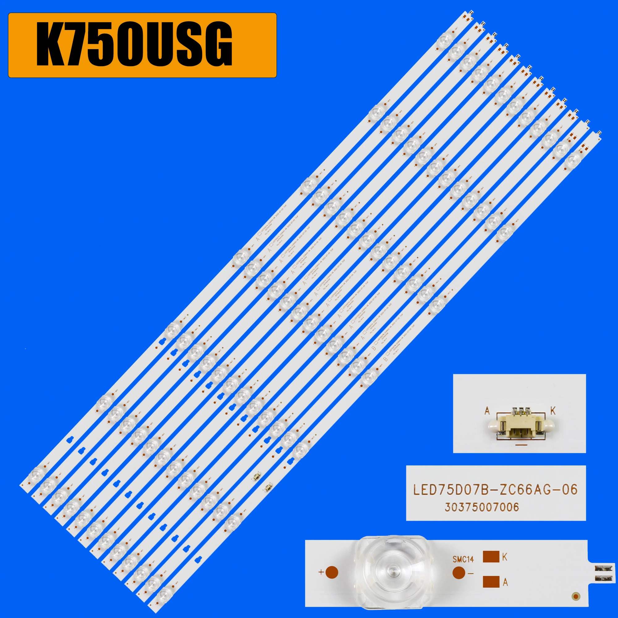 

LED Backlight Strio LED75D07A-ZC66AG-06 LED75D07B-ZC66AG-06 For WR75UT421 E4FAA75R LU75C61 100044717 LU75D31
