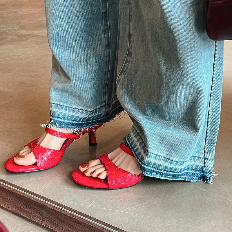 Women’s Real Leather Comfort Slides - Casual Flats Sandals 34-43