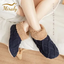 Winter Warm Shoes Thermal Fluffy Non-Slip Slipper Socks Shoe Men Women Short Cotton Thickened Fleece Home Sleeping Fuzzy Socks