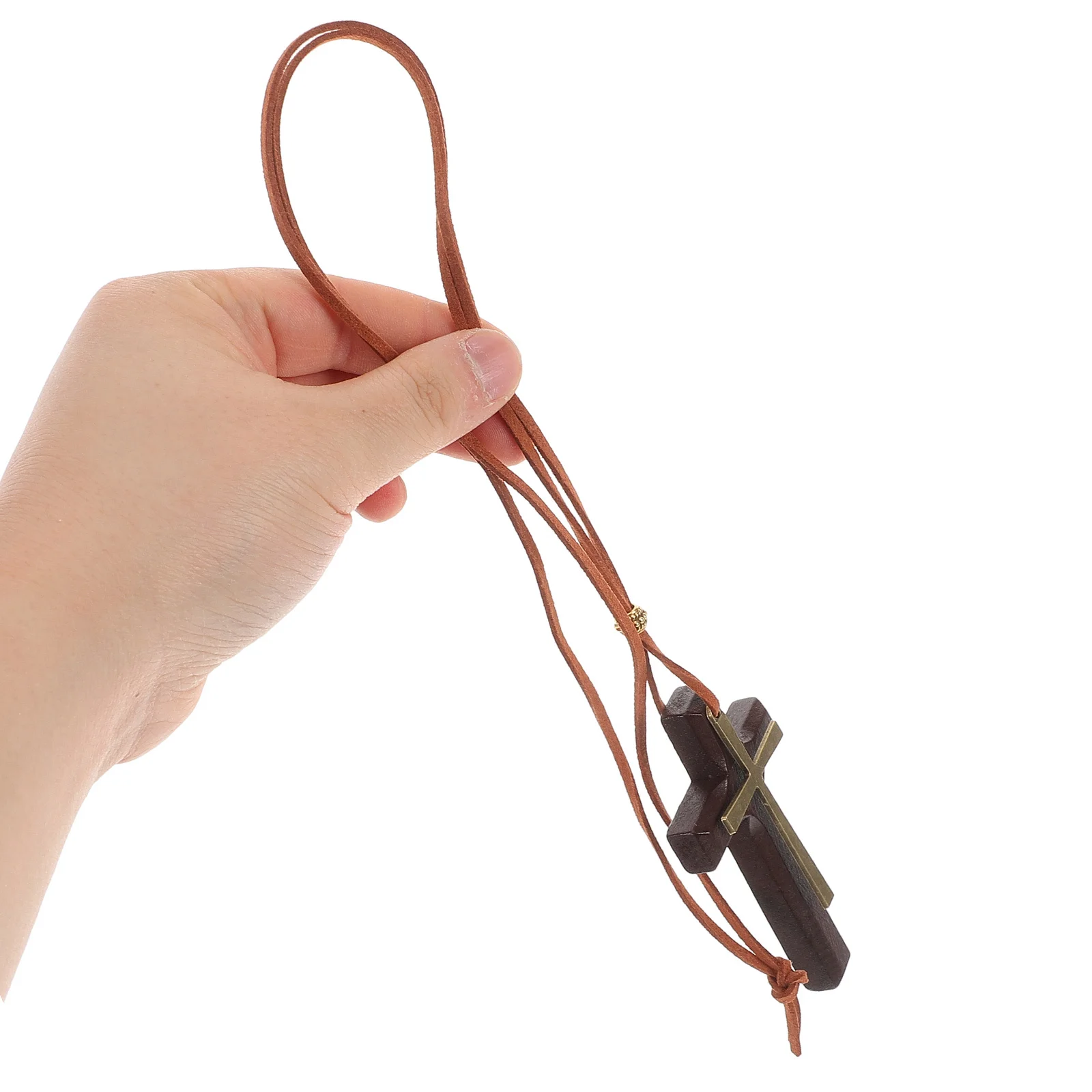 

Double Layer Cross Pendant Car Rear View Mirror Accessories Elegant Vintage Style Spiritual Pursuit Easy Installation