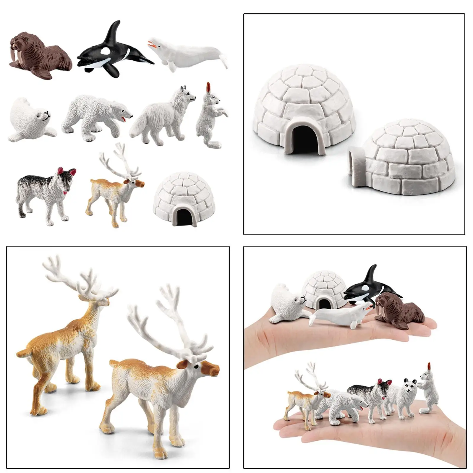 Forest Animals Figures Toys, Arctic Animal model, with Beluga, Seal, Husky ect. Birthday Gift for Kids