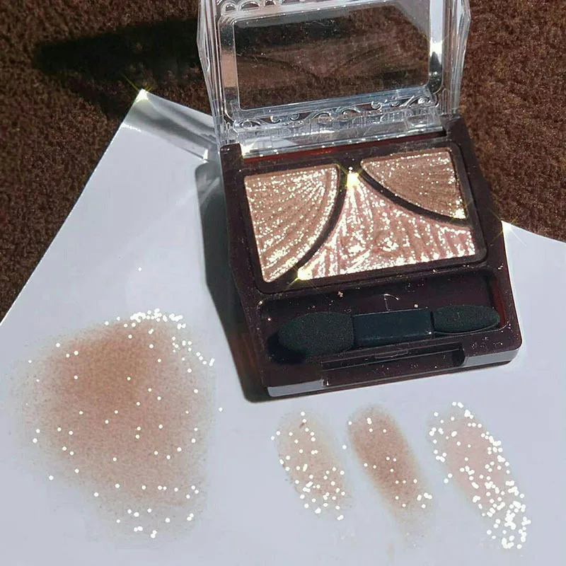 Paleta de sombra de ojos nacarada Rosa pajarita, mate brillante, 3 colores, brillo de cristal, sombra de ojos, resistente al agua, pigmento duradero, maquillaje