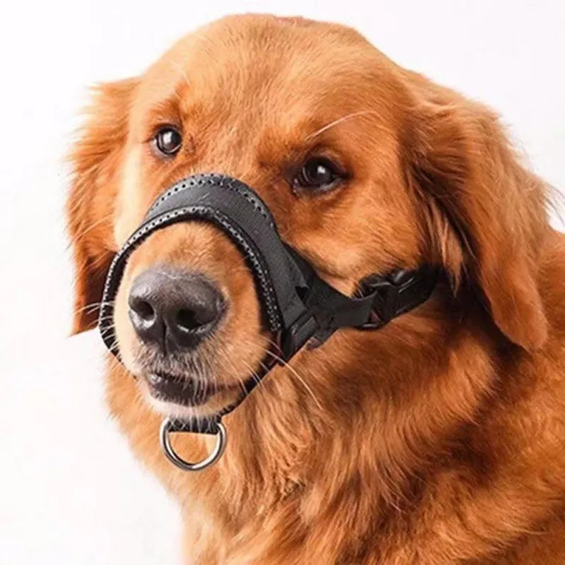 Pet Dog Muzzles NO Bite Adjustable Mask Breathable Bark Bite Mesh Mouth Muzzle Grooming Anti Stop Chewing Anti Bark Bite Black