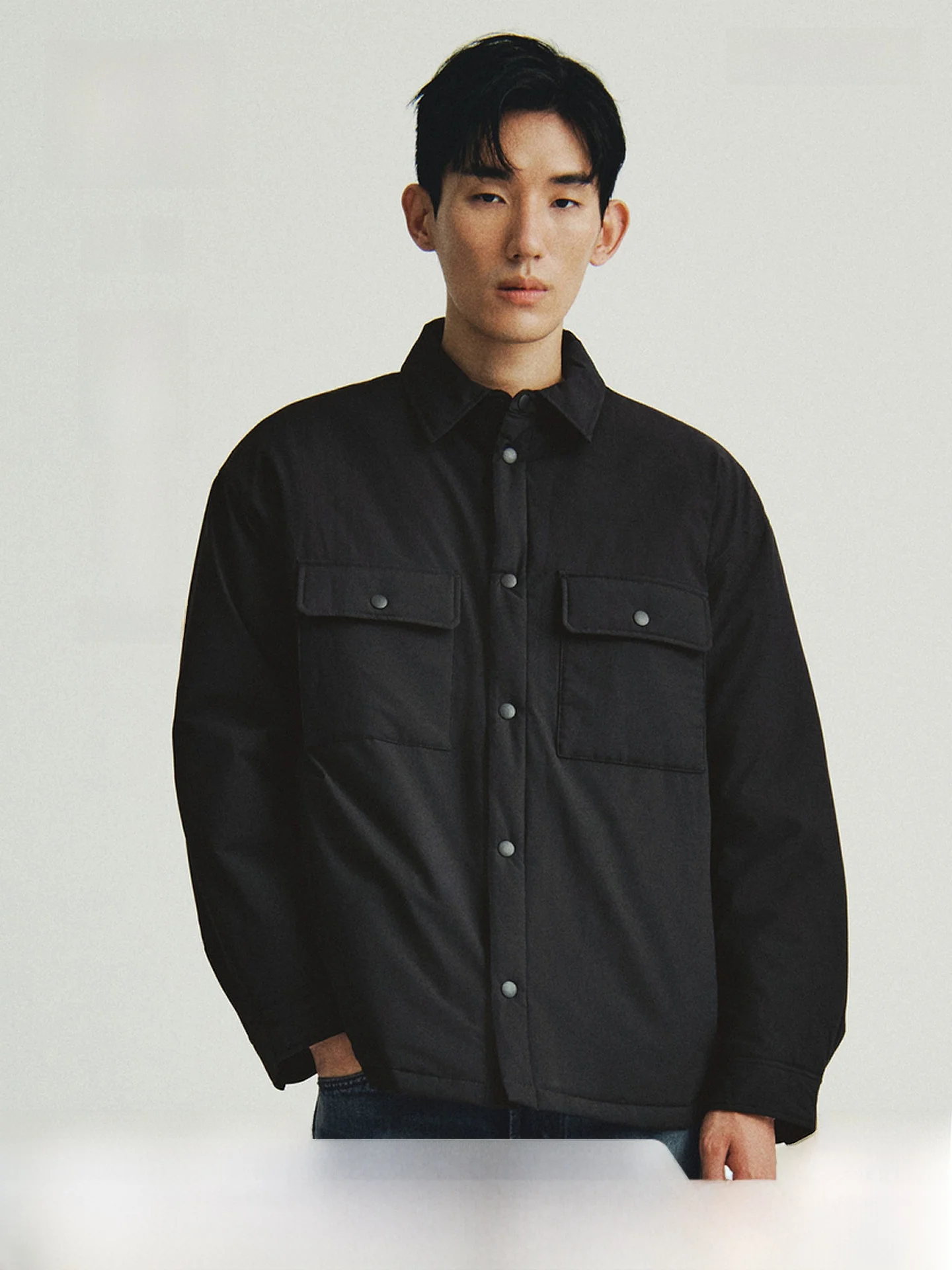 

H&M Men's Casual Cotton Jaet Sle irt Winter Outdoor Water Repellent Loose Fit Long Sve Polyester Fiber 300947