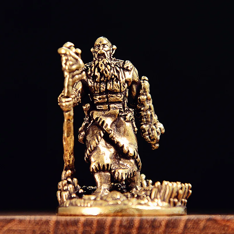 Solid Brass Wizard Small Statue Retro Characters Miniatures Figurines Desktop Decorations Crafts Home Decors Ornaments Accessory