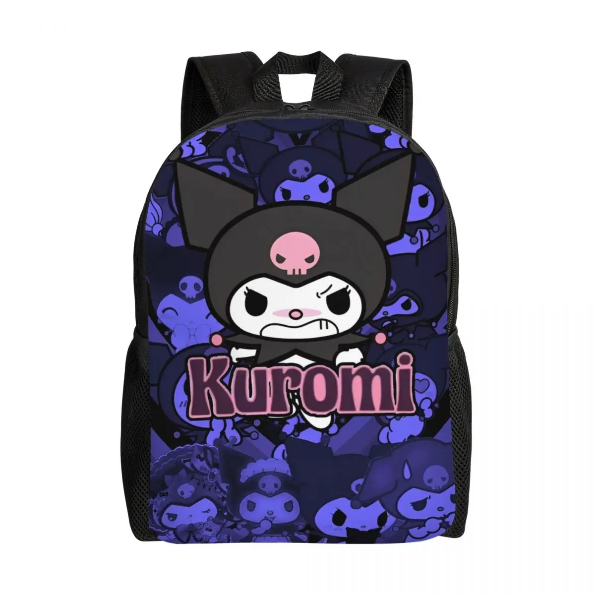 MINISO Cute Kuromi Backpack Kawaii Cartoon Student Backpacks Women Colorful Durable School Bags Modern Rucksack