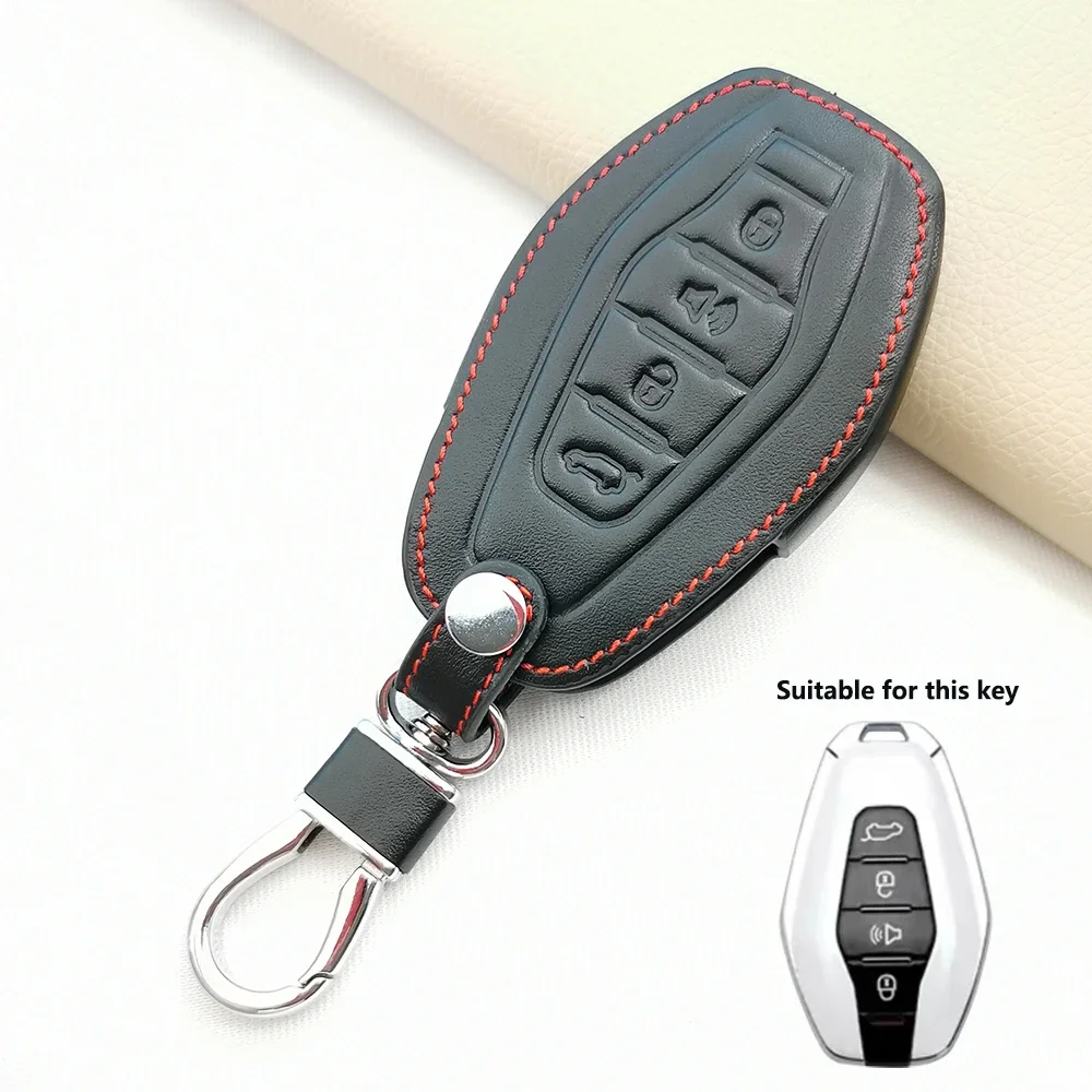 For Chery Jetour X70 X90 X95 Plus Soft Leather Car Remote Key Case Cover Shell Holder Auto Keychain Protector Accessories