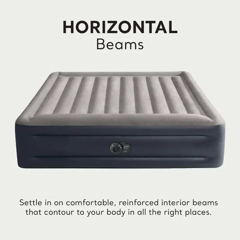 Intex 2Pack Dura Beam Plus Deluxe Airbed، مرتبة هوائية محمولة قابلة للنفخ مع مضخة هواء داخلية مدمجة، سرير بحجم كينج