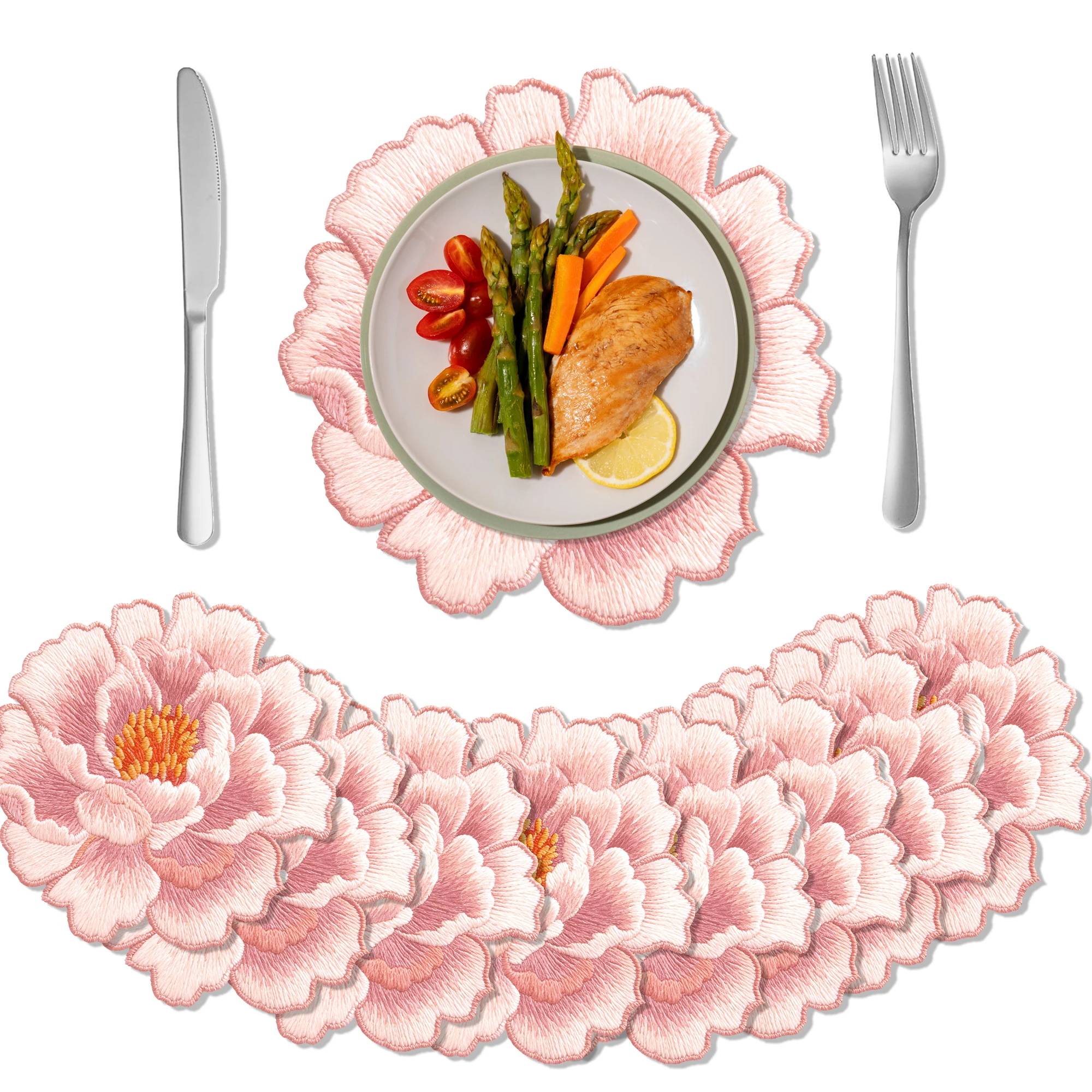 10 Stück Einweg-Tischsets mit Frühlingsblumen-Motiv, Tischsets für den Esstisch, für Hochzeitsdekoration, Geburtstagsparty-Zubehör