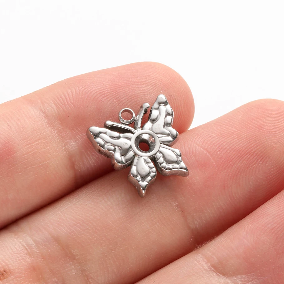 Verschiedene Tieranhänger aus Edelstahl (Gecko, Schmetterling, Pferd) für die Schmuckherstellung, Halsketten, Armbänder, DIY-Zubehör. – Detail 3