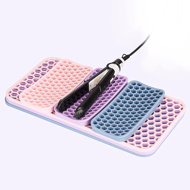 

Heat Resistant Silicone Mat for Hair Straightener Flat Iron Curling Professional Hair Styling Tool Anti-Heat Iron Mats Washable