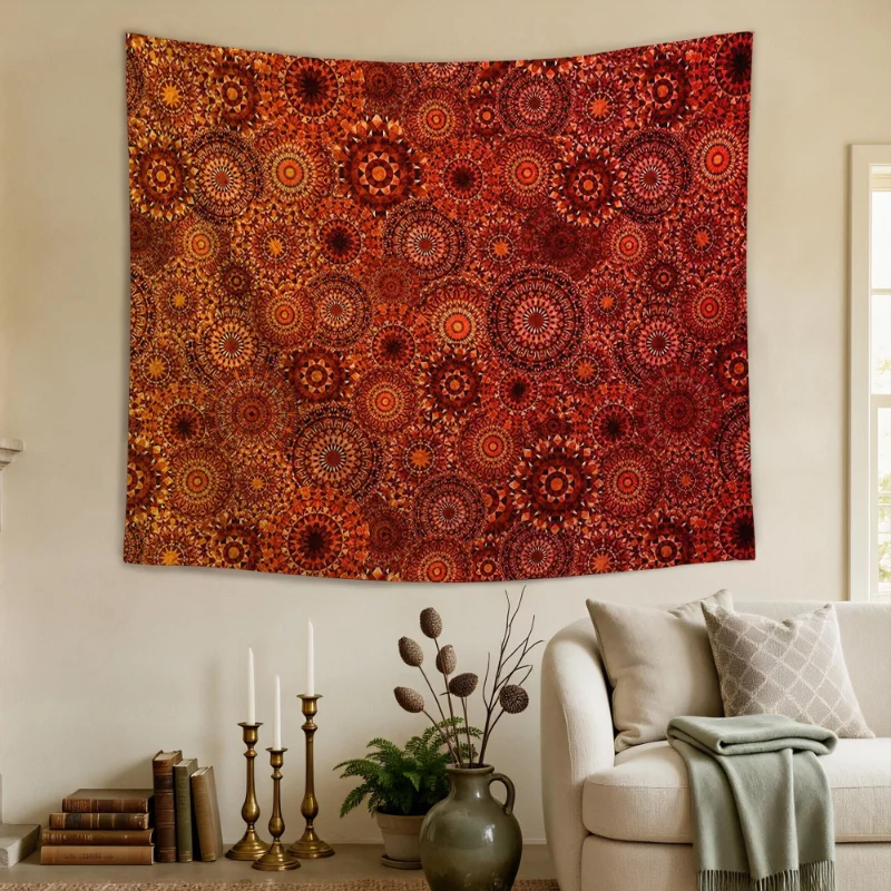 VIKAMA Retro Aesthetics Polyester Tapestry Wall Hanging Minimalist Bohemian Dormitory Decoration Room Decoration