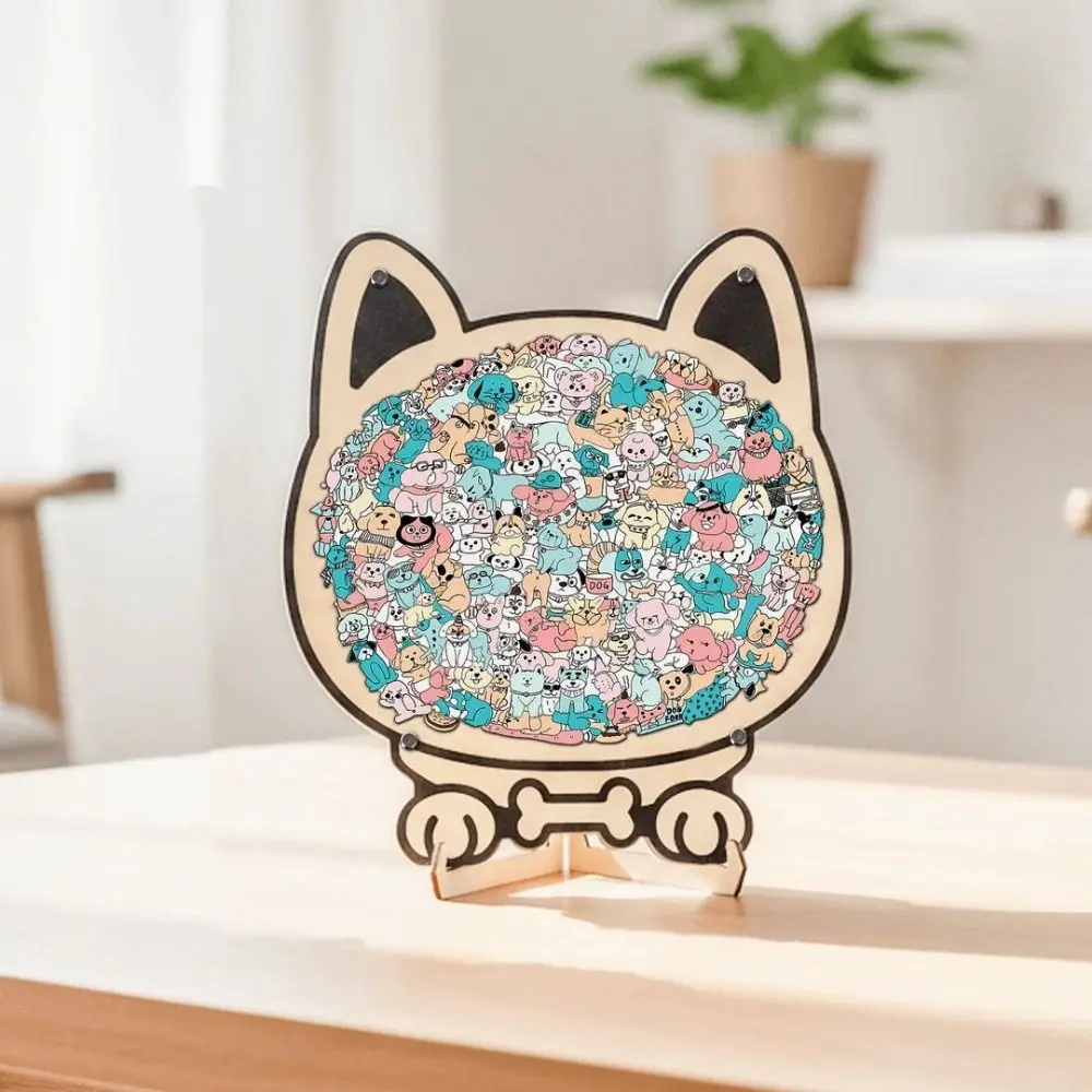 Animal Shape Dog Shaped Puzzle Early Education Fun And Difficult Puppies Wooden Puzzle Home Decor Jigsaw Children's Puzzle