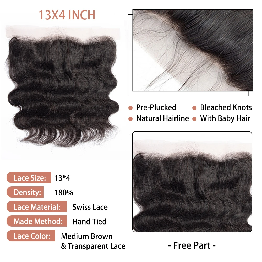 Body Wave Bundles With Closure Brazilian Hair Bundles With Frontal Human Hair Closure With Bundle Remy Hair Extension For Women