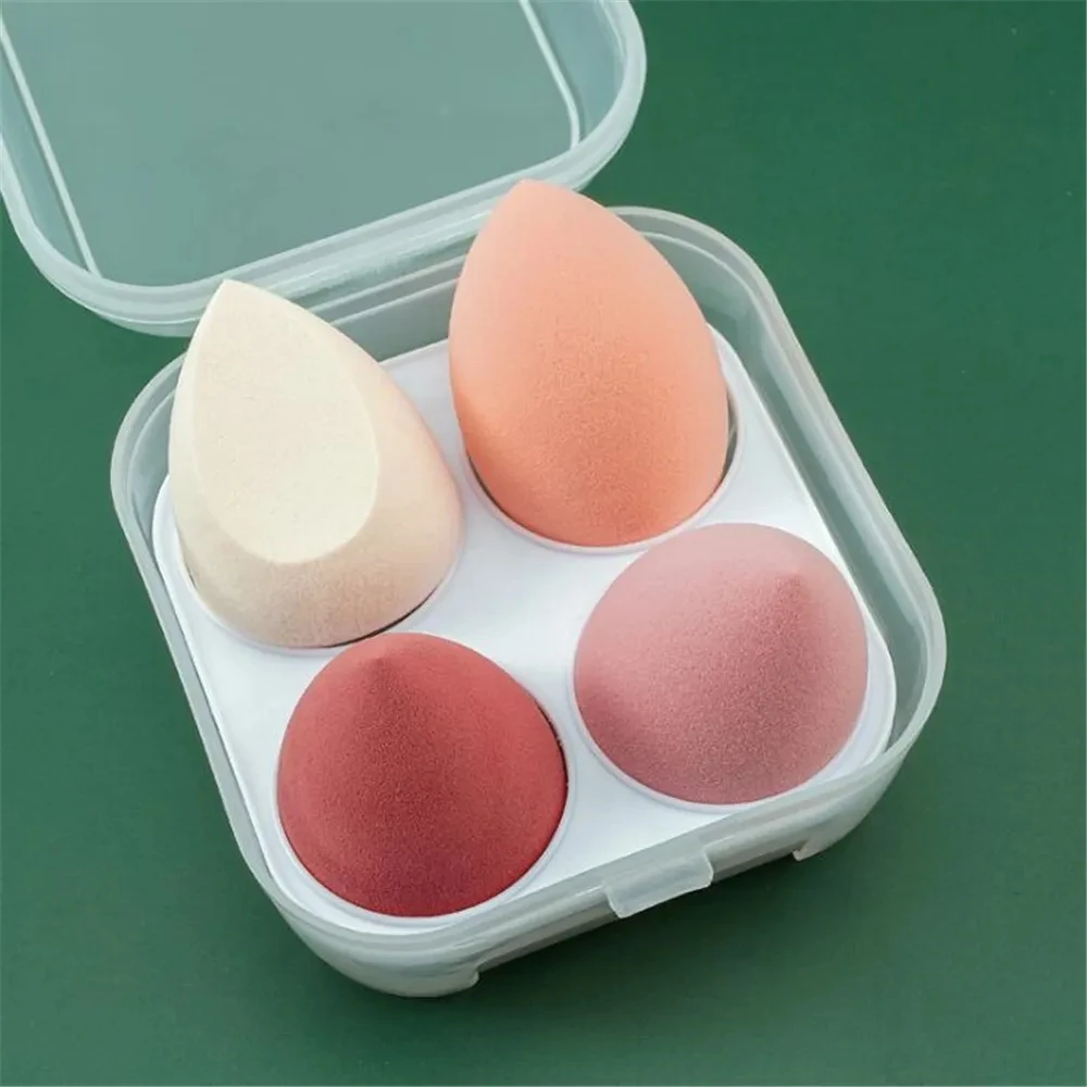 4 Stuks Make-Up Spons Blender Schoonheid Ei Cosmetische Puff Zachte Foundation Sponzen Poeder Puff Vrouwen Make-Up Accessoires Schoonheid Tools