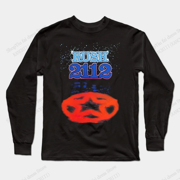 Nova banda rock rush impressão 3d manga longa o-pescoço camiseta masculina moda plus size hip hop topos t vintage tshirt roupas masculinas
