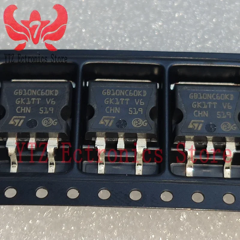 5PCS STGB10NC60KDT4 GB10NC60KD TO263 100%Original&New Trans IGBT Chip N-CH 600V 20A 65W 3-Pin(2+Tab) D2PAK