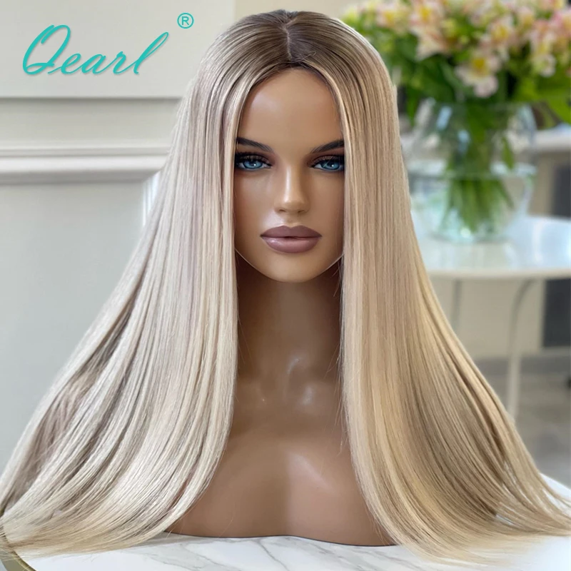 Glueless 13x6 csipkével Elölről wigs Cukros Platina Szőke valós Emberek haja Műhaj Kelendőség Selyemfényű egyenesen Brazíliai haja Barna Előtérbe helyez qearl