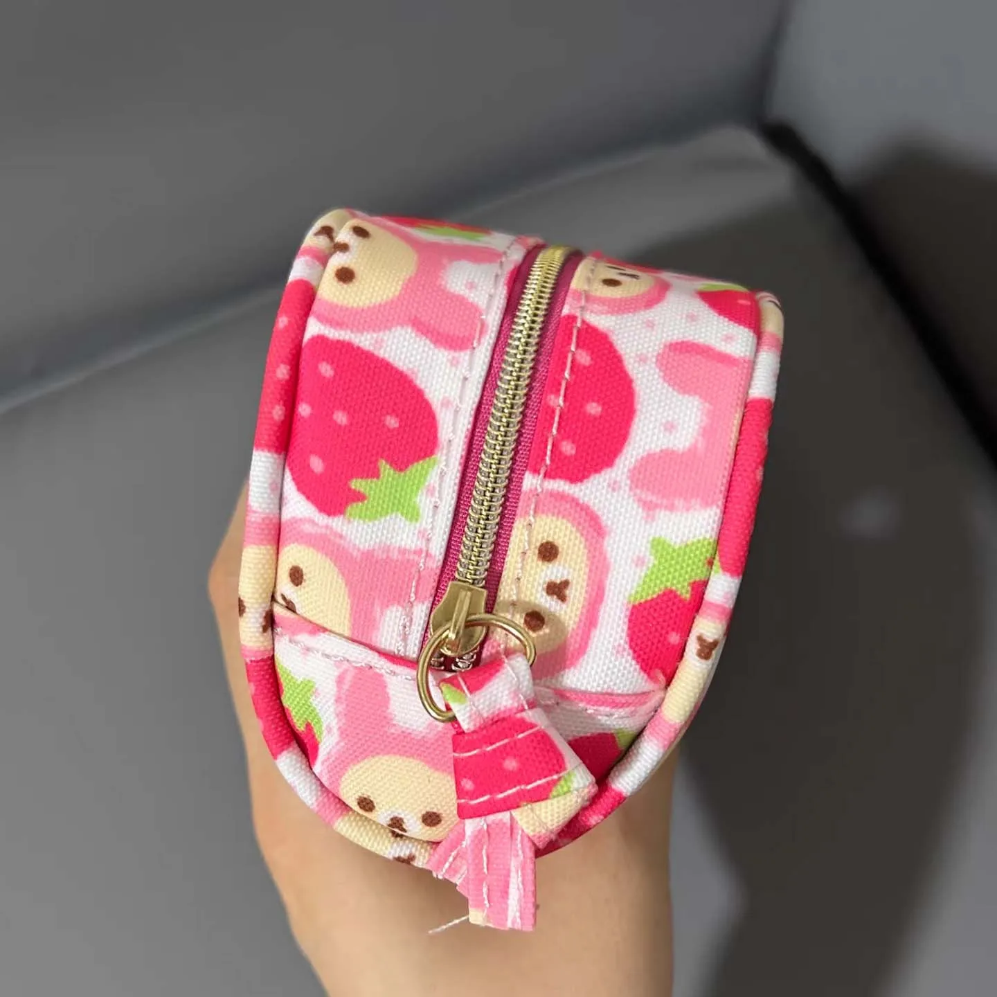 Mignon Rilakkuma Korilakkuma stylo étui pochette rose fraise lapin ours trousse à crayons école papeterie sac de rangement