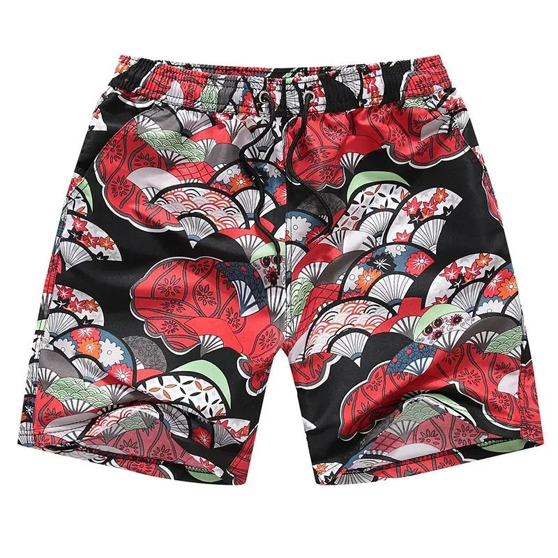 3D Print Abstract Art Short Pants For Men Graffiti Print Board Shorts Summer Beach Casual Loose Elastic Waist Sports Swim Trunks