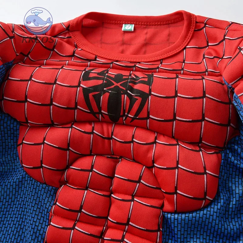 أطفال بنين رايمي العنكبوت تأثيري حلي حفلة الهالوين العضلات البدلة العنكبوت رجل البدلة قمم السراويل مجموعة