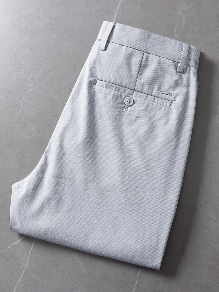 

Удобные тонкие мужские повседневные брюки Busin, повседневные весенне-летние дышащие модные прямые длинные брюки для молодежи