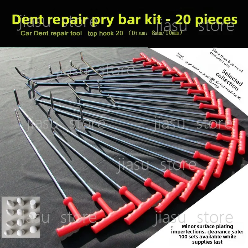 Car dent repair tool dent free spray manganese steel stick dent hook concave convex lever top hook stick suction pit