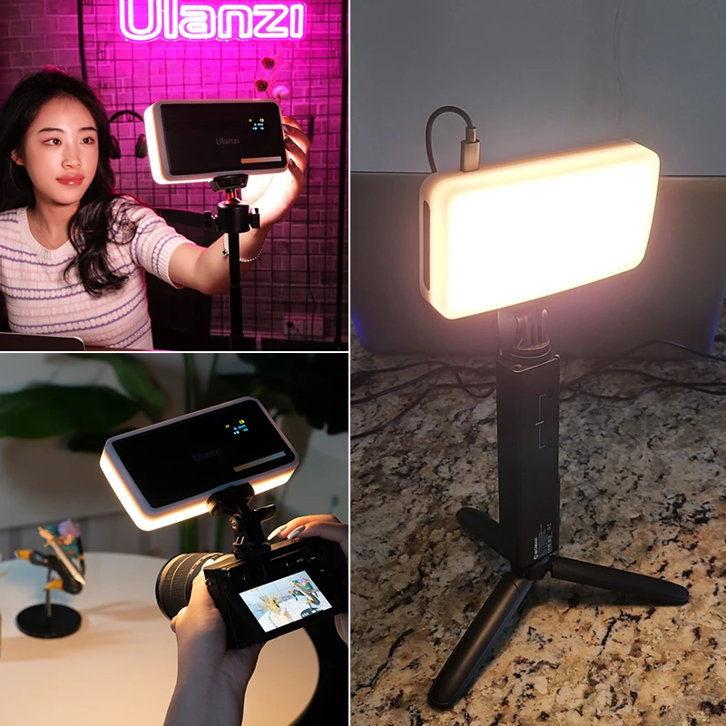 Ulanzi VL200 5000mAh Camera Video Light 2500K-9000K 8W Recharagble Youtube Live Makeup Lighting Samrtphone Fill Lights