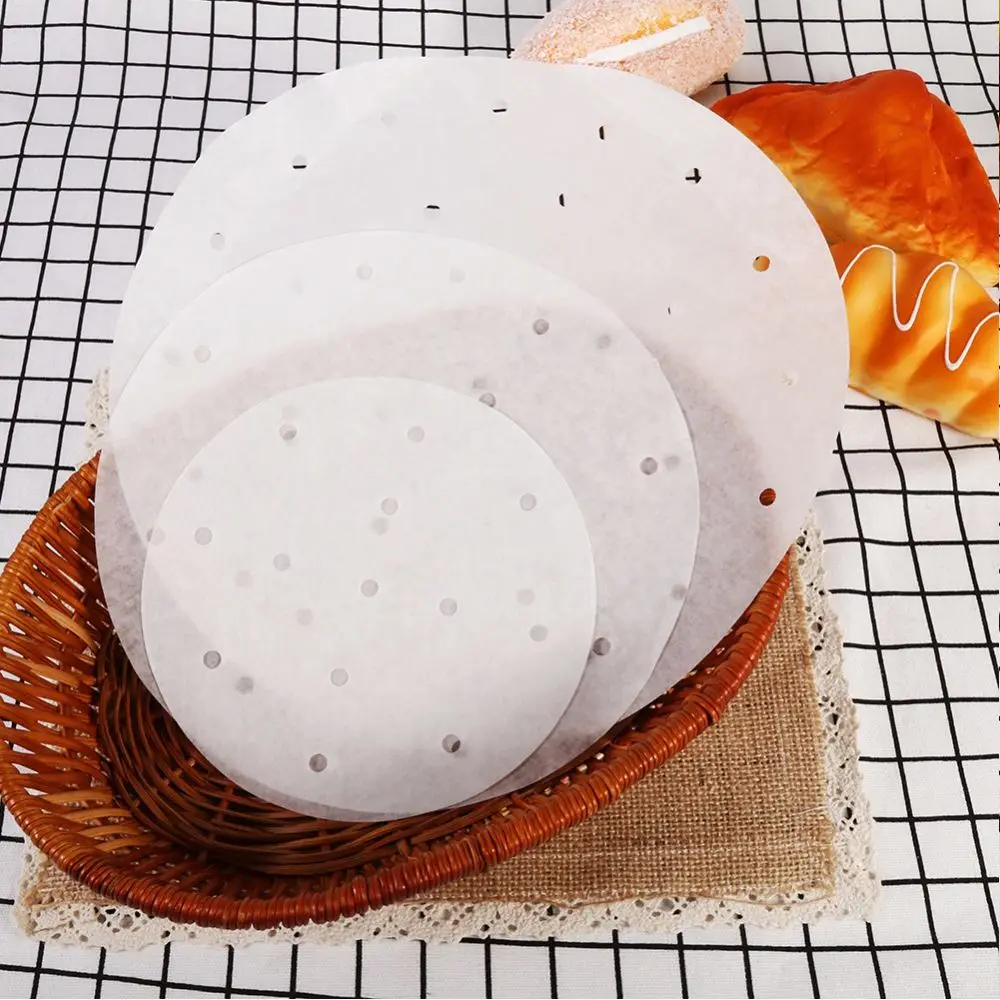 

50Pcs Durable 4/6/8/10in Bamboo Steamer Papers Restaurant Eco-friendly Dim Sum Paper Cookware Oil Paper Cooking Tools