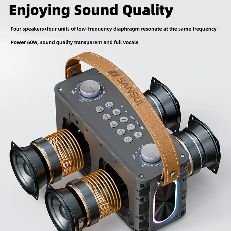 SANSUI T93 60W powerful stereo party speaker outdoor portable