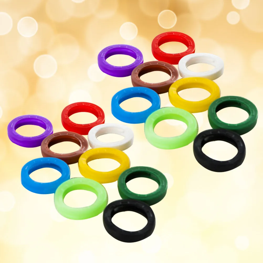 

60Pcs Assorted Plastic Key Caps Color Coding Rings Fadeless Key Identifier Sleeves Comfortable Wearable Covers