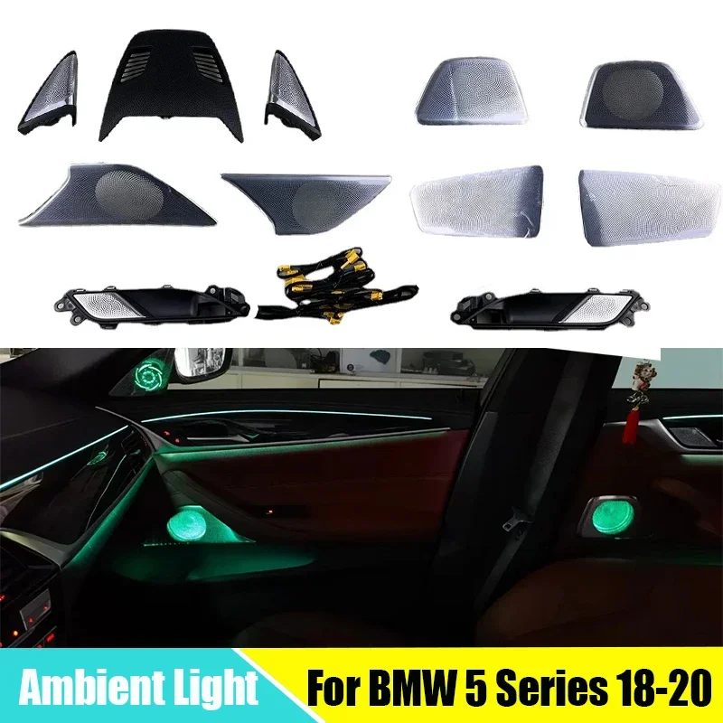 Car Midrange Speaker Cover Trim Ambient Light For BMW 5 Series G30 G38 2018-2020 Luminous Tweeter Speaker Panel Decorative Cover