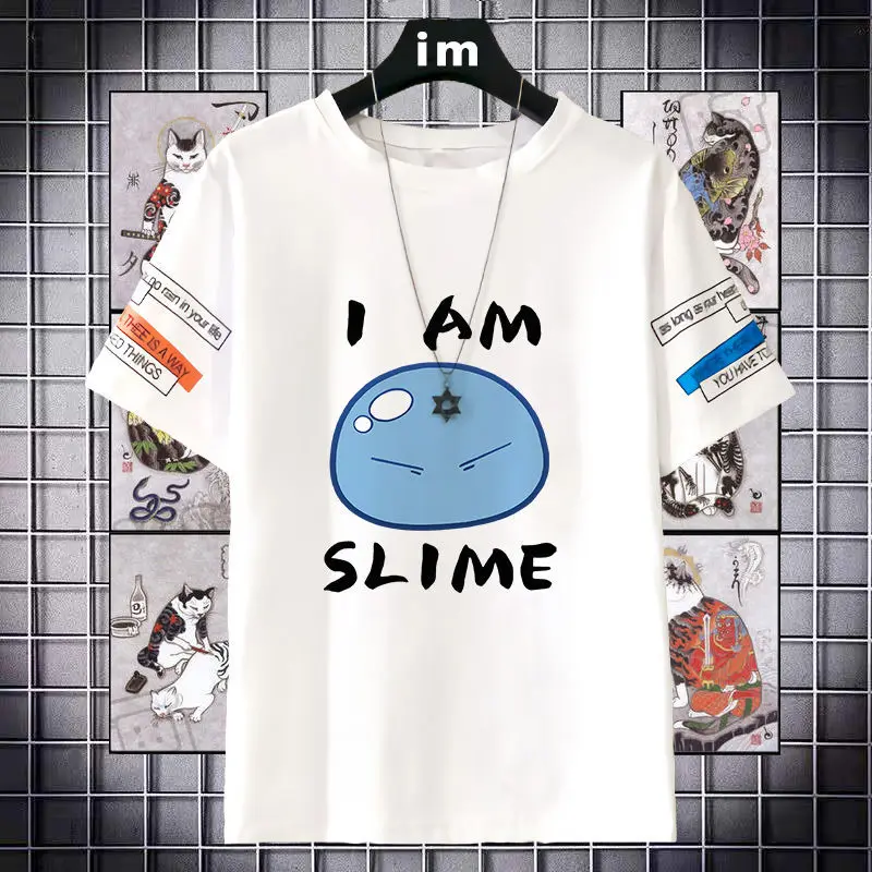 

That Time I Got Reincarnated As A Slime Men And Women Short Sleeve T-Shirt Anime Peripheral Two-Dimensional Summer Top