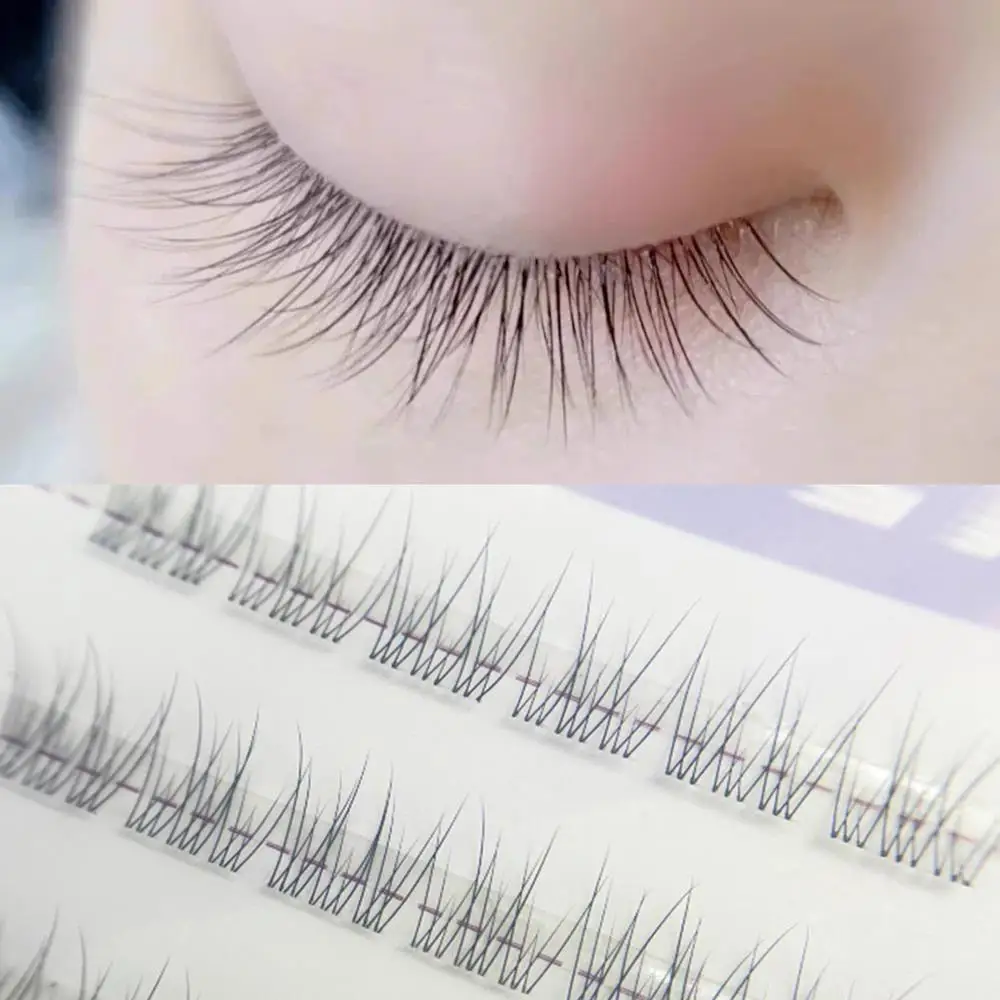 Extensão de cílios fofa, enxerto de cílios segmentados, sem cola, autoadesivo, suprimentos de beleza diy, tamanho misto, itens de uso diário
