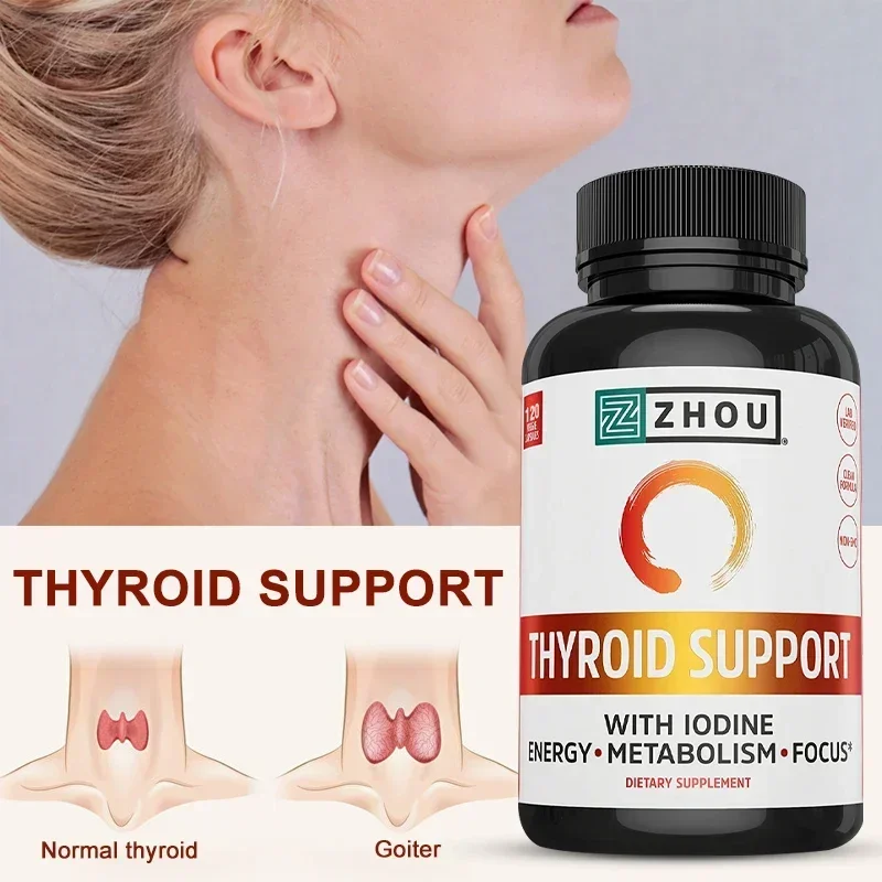 

Premium Complex Capsules for Thyroid Support and Relieve Fatigue with Iodine, Magnesium, and Vitamin B12