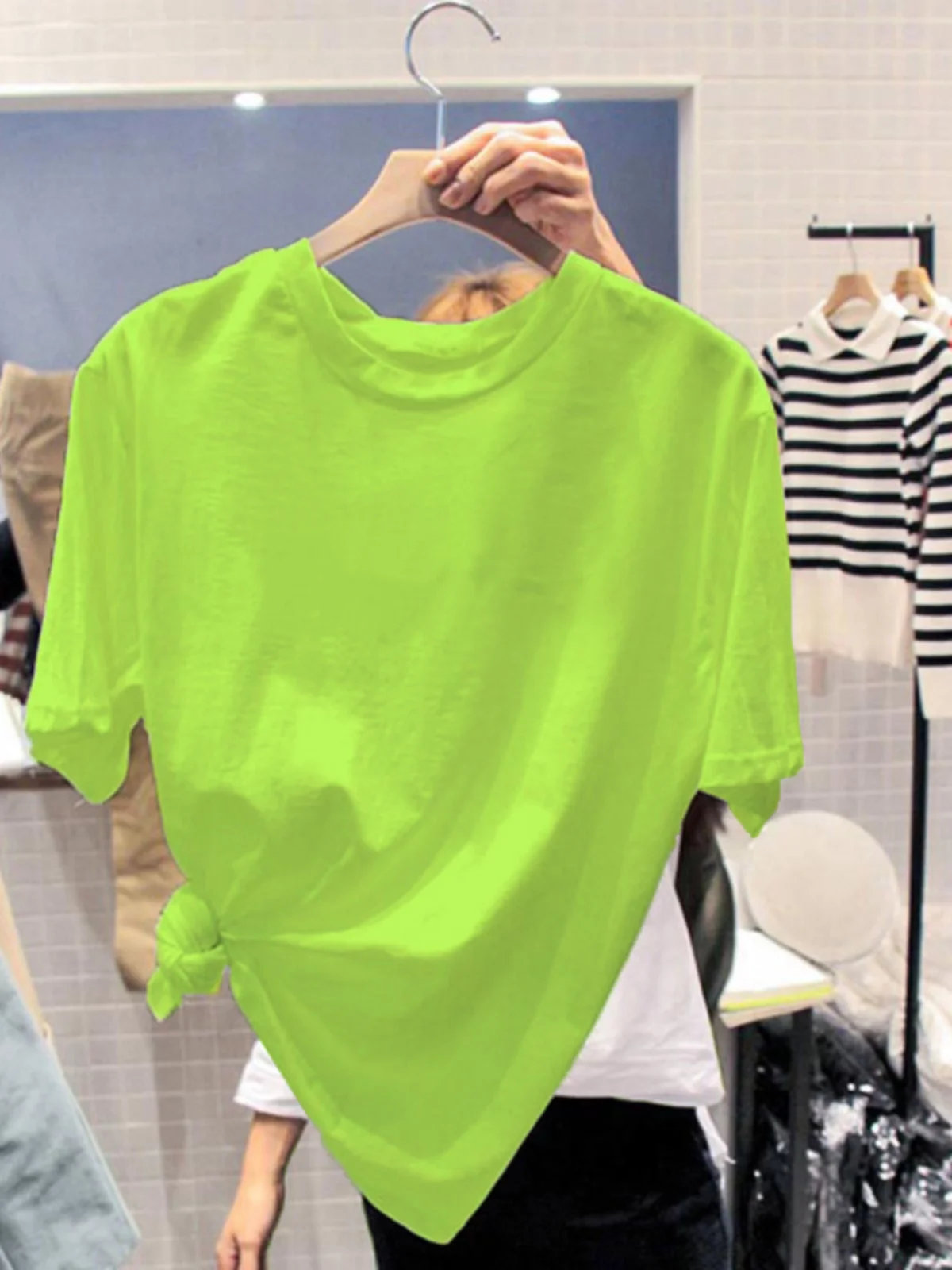 

Свободная хлопковая круглая футболка Ne ort Sve, женская футболка в Корейском стиле, летний новый топ Faion Avocado Eena для женщин