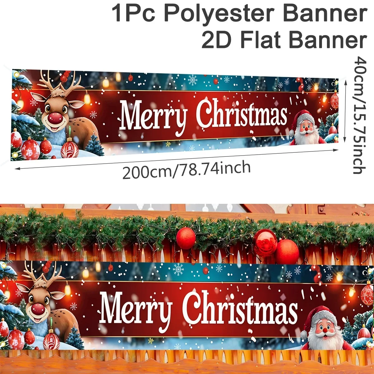 VIKAMA Banner met kerstthema 2026 Nieuwjaar Happy Family Decoratie Binnenplaats Hangende Achtergrond Feestdecoratie