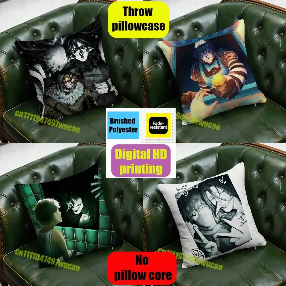 For 40x40cm Car Custom Square Pillowcase Pad Cushion Cover C-Creepypasta Laughing Jack Throw Pillow Case