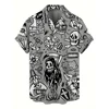 3D Printed Men's Hawaiian Shirt with Skull Design